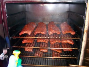 Cooking Ribs On BBQ Smoker For MBN BBQ Contest