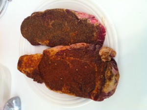 Ribeye Steaks with dry marinate