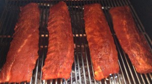 competition ribs on smoker
