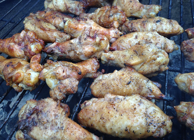 chicken wings on grill - Caribbean Style Hot Wings