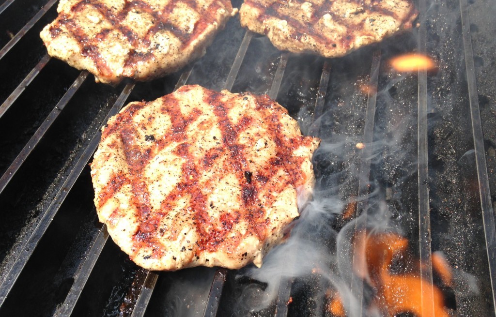 Pork Burger Recipe with Beef Bacon on the Grill