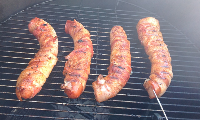 Bacon Wrapped Smoked Sausage