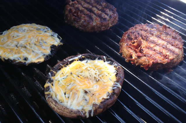 Grilled Portabella Burgers Recipe on the new Char Broil Kettleman