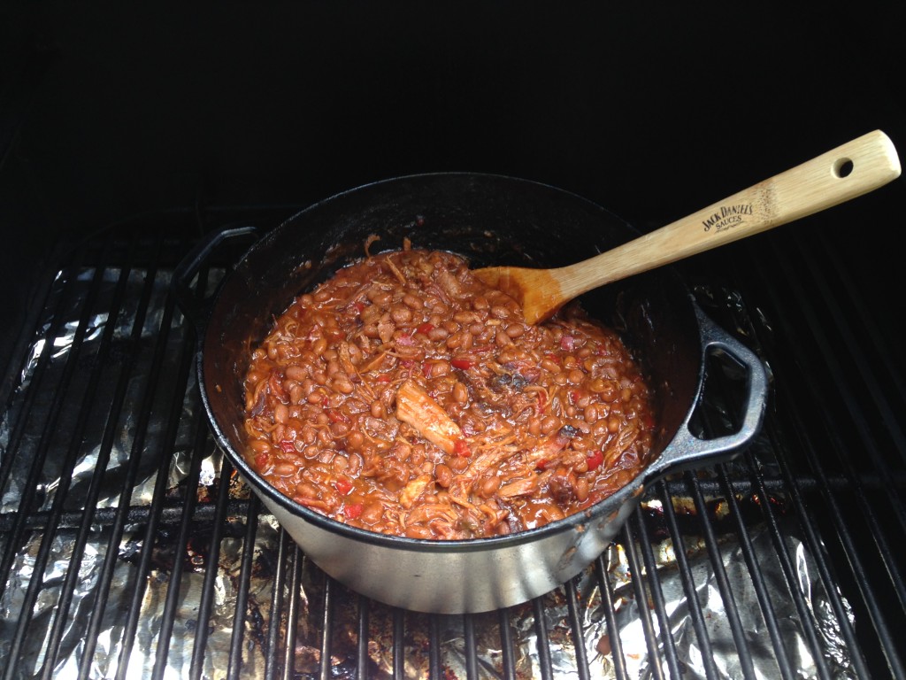 Baked Beans on the Smoker with Pulled Pork