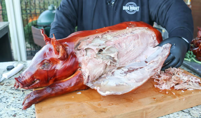 sliced smoked suckling pig