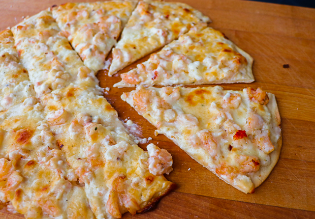 grilled seafood pizza
