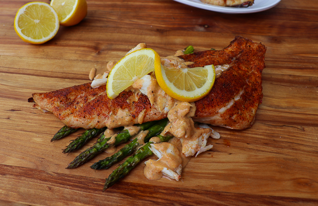 Grilled Red Snapper Recipe served with a Cajun Cream Sauce