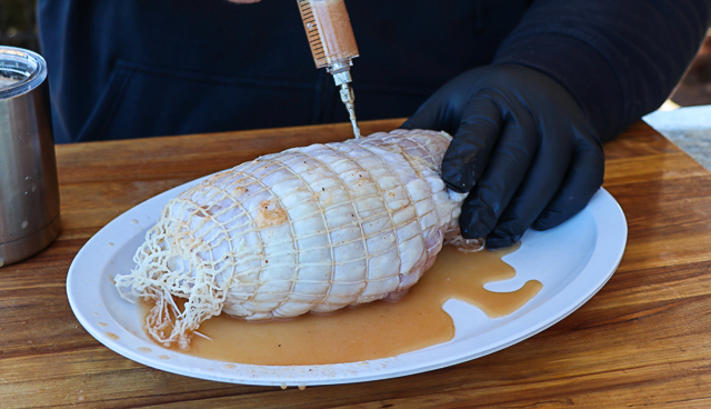 Injecting a Turkey Breast