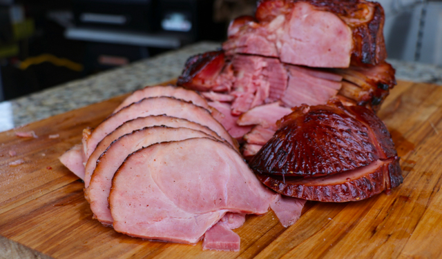 Sliced Raspberry Chipotle Glazed Smoked Ham
