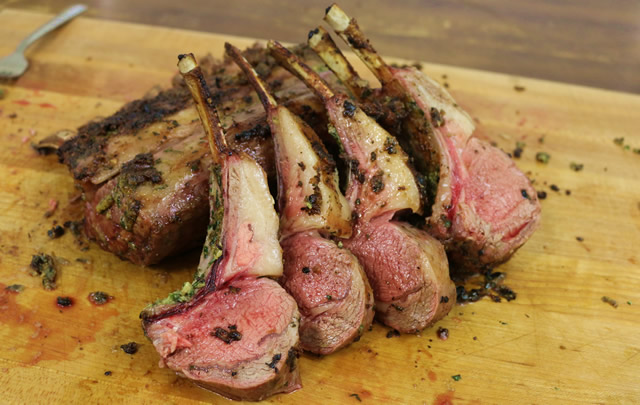 Grilled Rack Of Lamb Recipe On Big Green Egg Howtobbbqright