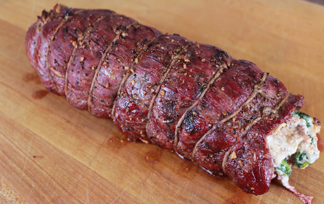 Grilled stuffed 2025 flank steak