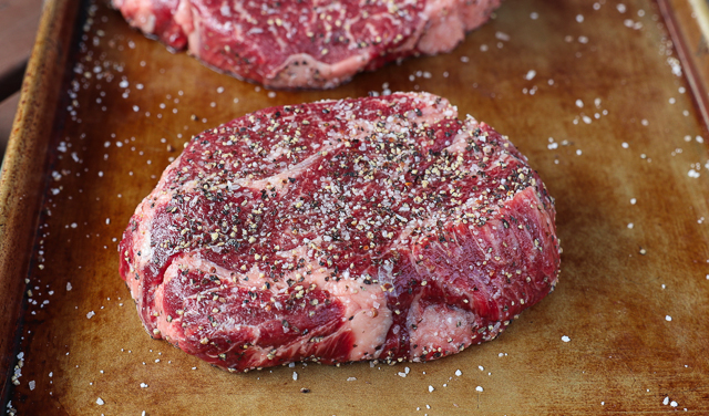 Cast Iron Cooked Steak On A Gas Grill 