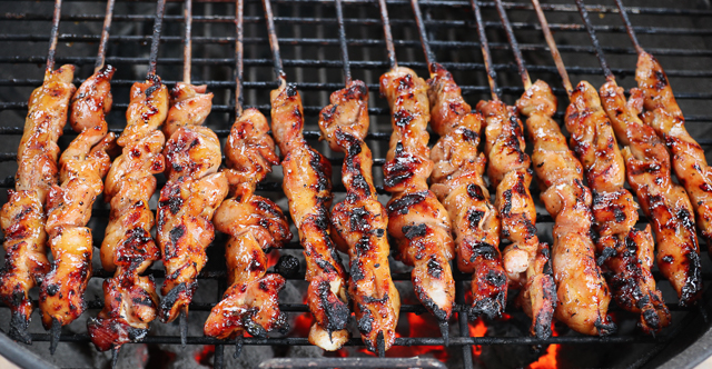 Sweet and Sticky Grilled Wings on Skewers